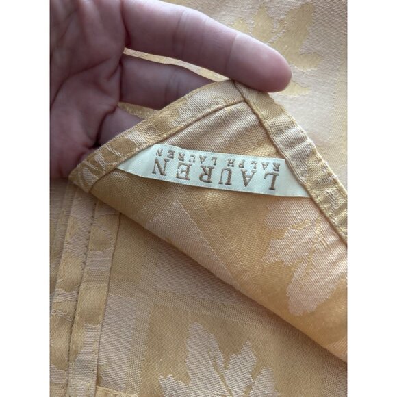 Ralph Lauren Leaf Print Napkins Set of 6 Fall Gold Holiday Table Setting 20” - Picture 4 of 7